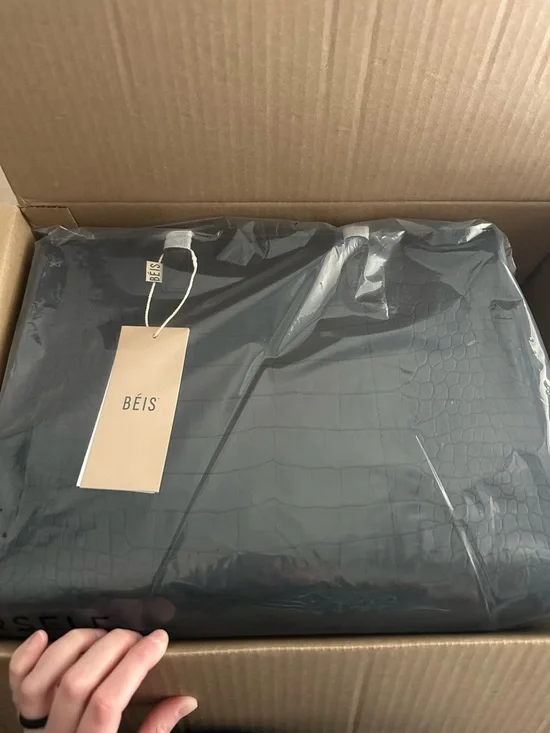 Beis Black Croc-Embossed Work Tote - Picture 7 of 8